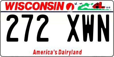 WI license plate 272XWN