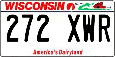 WI license plate 272XWR