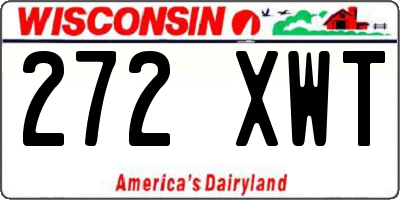 WI license plate 272XWT