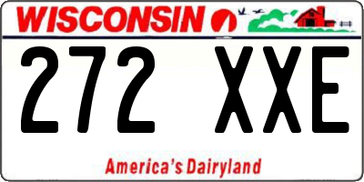 WI license plate 272XXE