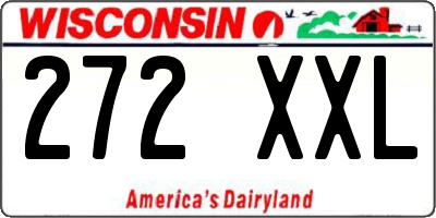 WI license plate 272XXL
