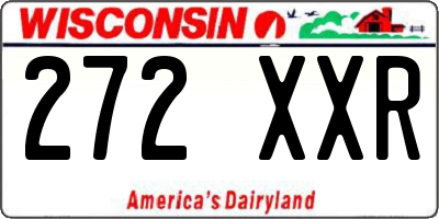 WI license plate 272XXR