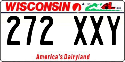 WI license plate 272XXY