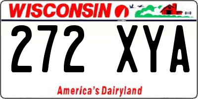 WI license plate 272XYA