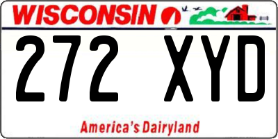 WI license plate 272XYD