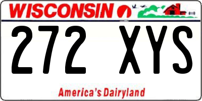 WI license plate 272XYS