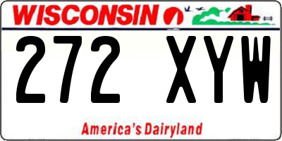 WI license plate 272XYW