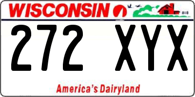 WI license plate 272XYX
