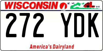 WI license plate 272YDK