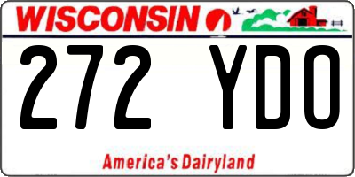 WI license plate 272YDO