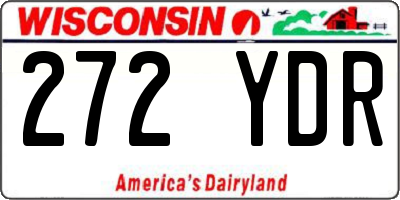 WI license plate 272YDR