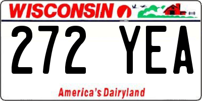 WI license plate 272YEA