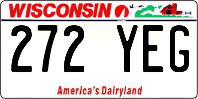 WI license plate 272YEG