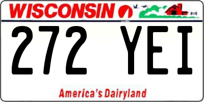 WI license plate 272YEI