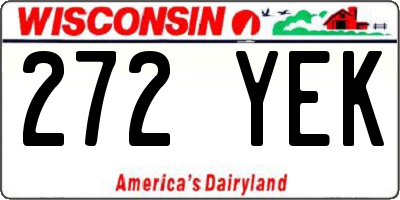 WI license plate 272YEK