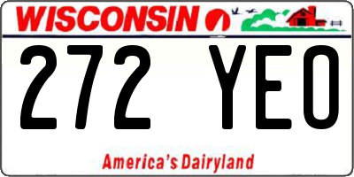 WI license plate 272YEO