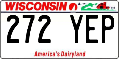 WI license plate 272YEP