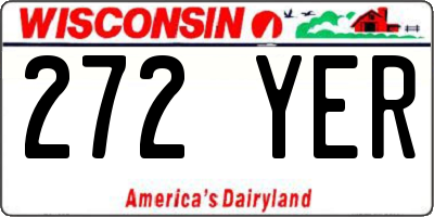 WI license plate 272YER