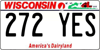 WI license plate 272YES