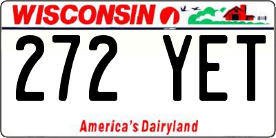 WI license plate 272YET