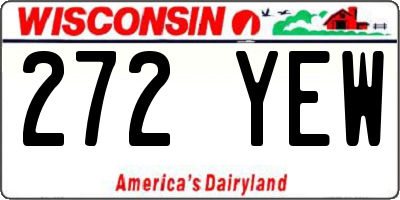 WI license plate 272YEW