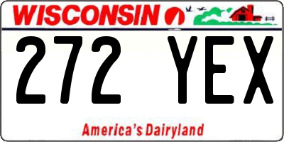 WI license plate 272YEX
