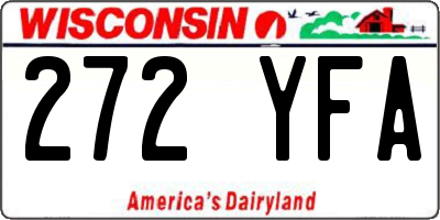 WI license plate 272YFA