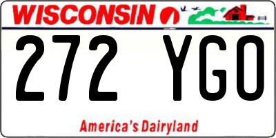 WI license plate 272YGO