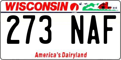 WI license plate 273NAF