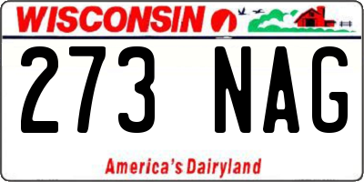 WI license plate 273NAG