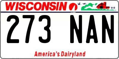 WI license plate 273NAN