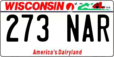 WI license plate 273NAR