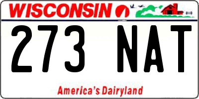 WI license plate 273NAT