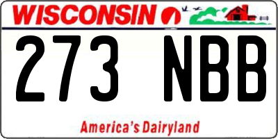 WI license plate 273NBB