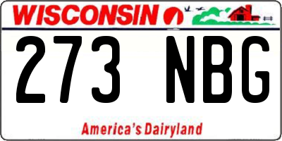 WI license plate 273NBG