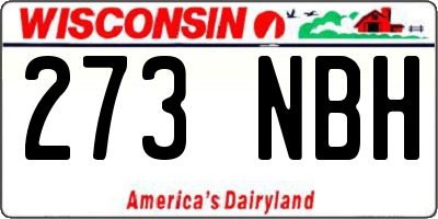 WI license plate 273NBH