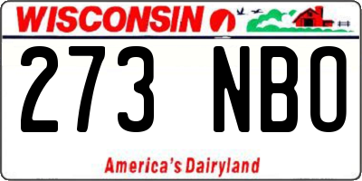 WI license plate 273NBO