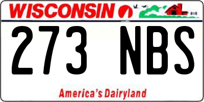 WI license plate 273NBS