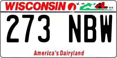 WI license plate 273NBW