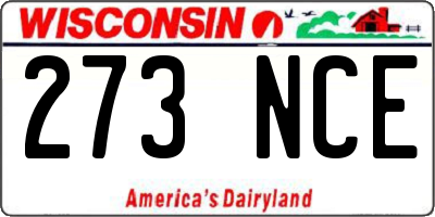 WI license plate 273NCE