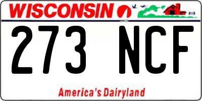 WI license plate 273NCF
