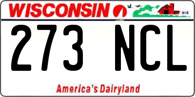 WI license plate 273NCL