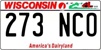 WI license plate 273NCO