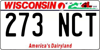 WI license plate 273NCT