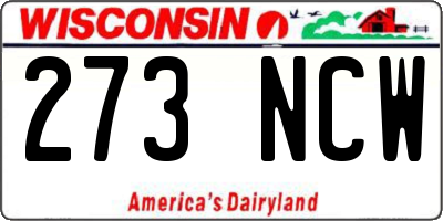 WI license plate 273NCW