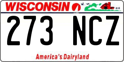 WI license plate 273NCZ