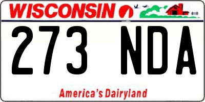 WI license plate 273NDA