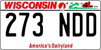 WI license plate 273NDD