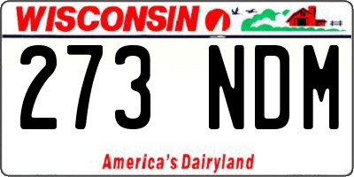 WI license plate 273NDM