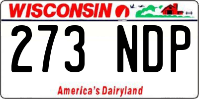 WI license plate 273NDP